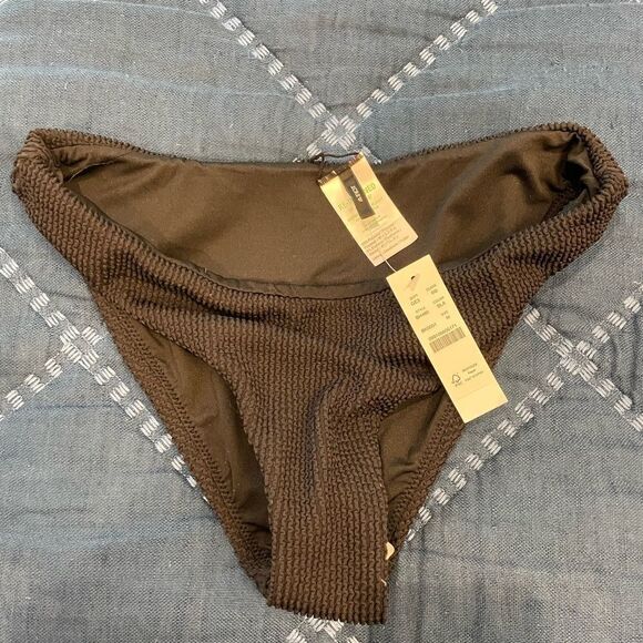 NWT J. Crew Black Bikini Bottom Sz. M - Picture 1 of 3